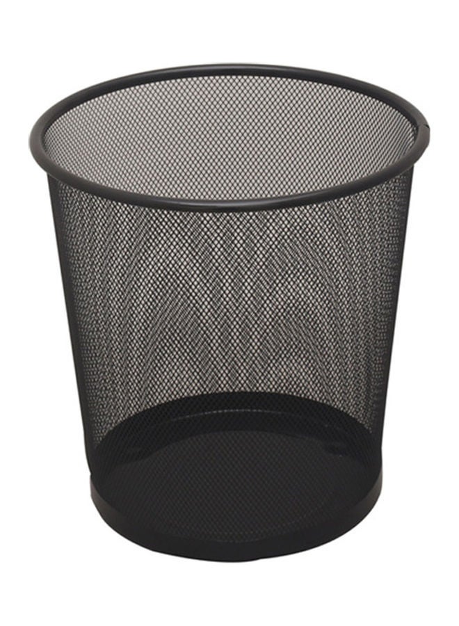 Mesh Trash Bin Paper Basket Kitchen Bedroom Office Rubbish Waste Holder Can Black 20*10*20cm - Image 1