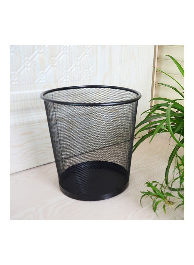 Mesh Trash Bin Paper Basket Kitchen Bedroom Office Rubbish Waste Holder Can Black 20*10*20cm - Image 3