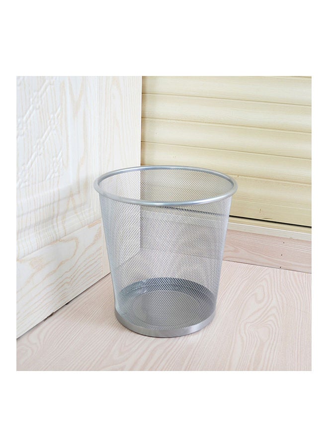 Generic - Mesh Trash Bin Paper Basket Kitchen Bedroom Office Rubbish Waste Holder Can Silver 20*10*20cm - Image 1