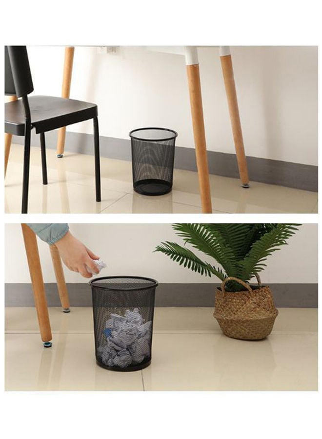 Generic - Mesh Trash Bin Paper Basket Kitchen Bedroom Office Rubbish Waste Holder Can Silver 20*10*20cm - Image 1