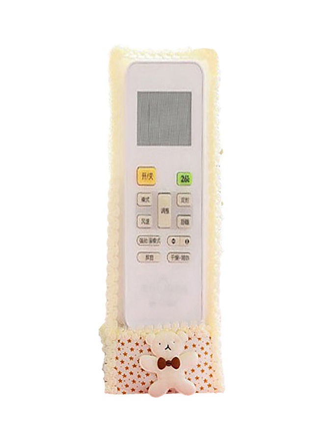Cute Lace Bear Dustproof TV Air Conditioner Remote Controller Cover Protector Beige 20*10*20cm - Image 1