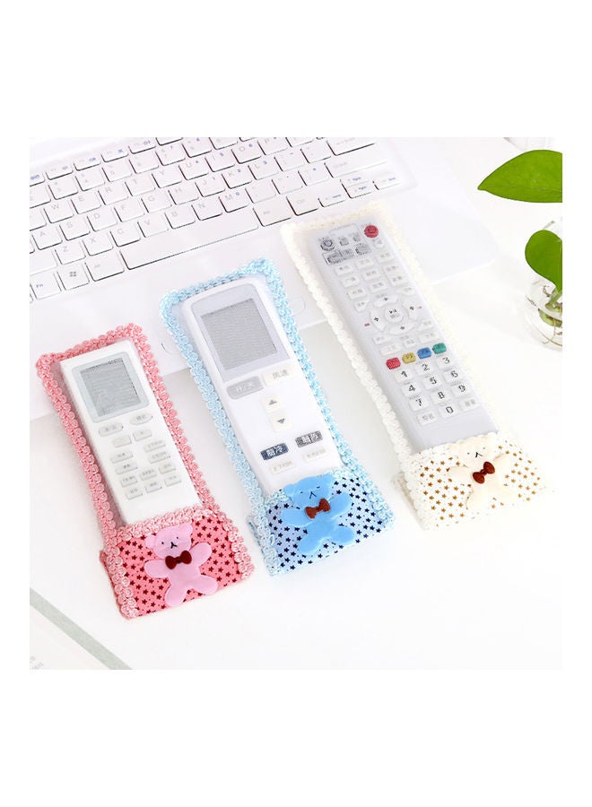 Cute Lace Bear Dustproof TV Air Conditioner Remote Controller Cover Protector Beige 20*10*20cm - Image 5