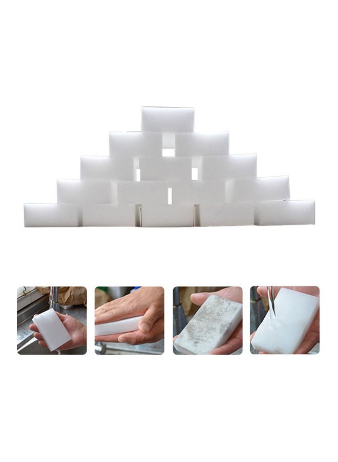 100Pcs Sponge Pad Car Dish Washing Cleaner Kitchen Bathroom Cleaning Tools white 20*10*20cm  - Image 1
