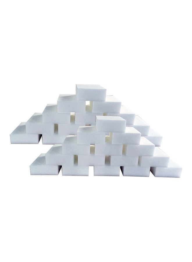 100Pcs Sponge Pad Car Dish Washing Cleaner Kitchen Bathroom Cleaning Tools white 20*10*20cm  - Image 2