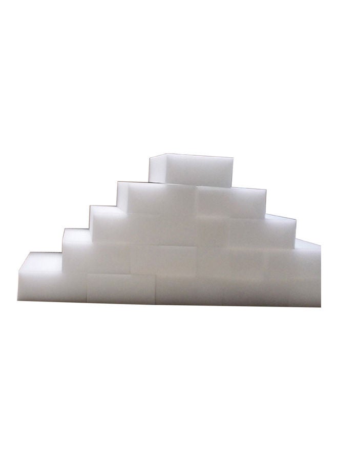 100Pcs Sponge Pad Car Dish Washing Cleaner Kitchen Bathroom Cleaning Tools white 20*10*20cm  - Image 5