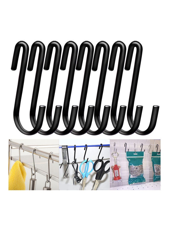 4/8Pcs S-shaped Stainless Steel Hanging Hooks Kitchen Bathroom Hangers Holder Black 20*10*20cm - Image 2
