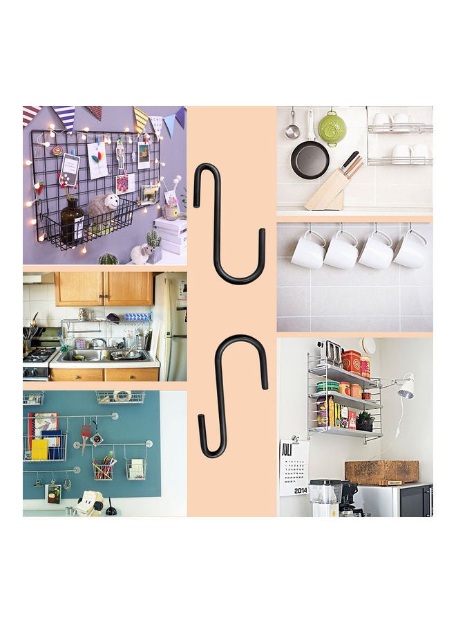 4/8Pcs S-shaped Stainless Steel Hanging Hooks Kitchen Bathroom Hangers Holder Black 20*10*20cm - Image 3