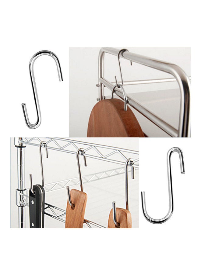 4/8Pcs S-shaped Stainless Steel Hanging Hooks Kitchen Bathroom Hangers Holder Black 20*10*20cm - Image 4