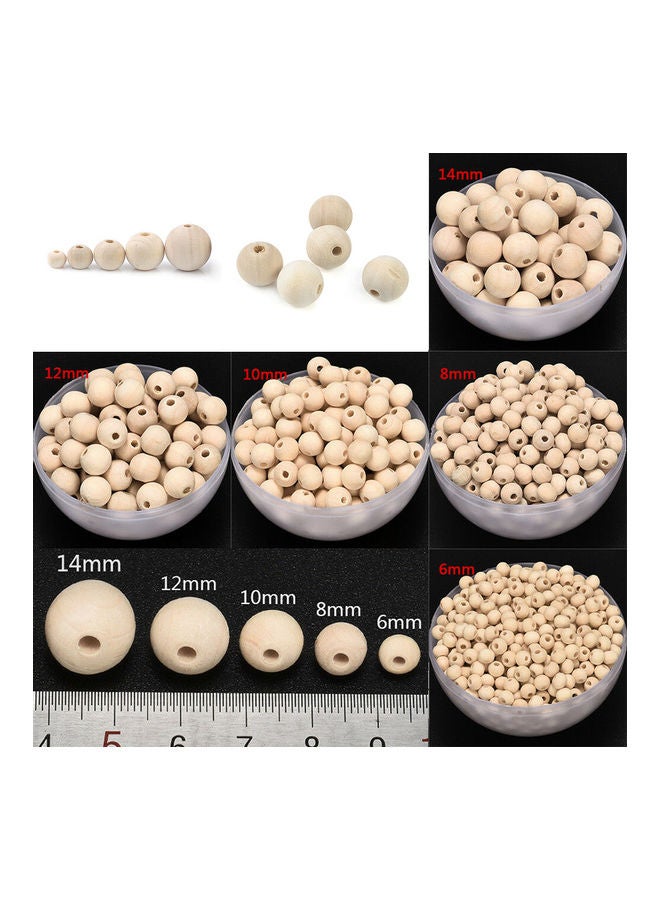 100Pcs 6/8/10/12/14mm Wooden Loose Beads for DIY Jewelry Earring Bracelet Craft brown 20*10*20cm  - Image 2