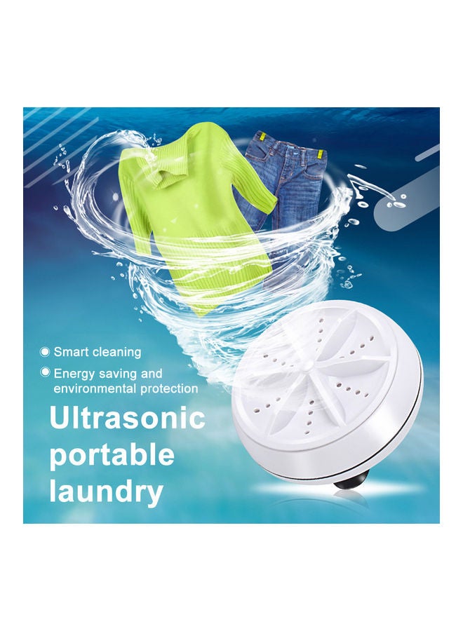 Mini Washing Machine Portable Rotating Ultrasonic Turbine Washer with USB Cable MML380647 White - Image 1