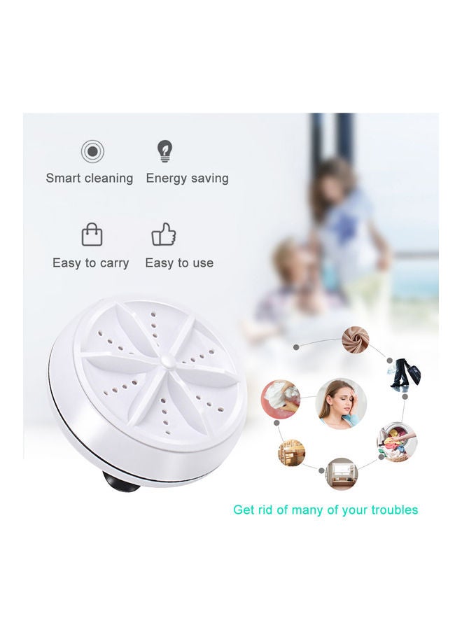 Mini Washing Machine Portable Rotating Ultrasonic Turbine Washer with USB Cable MML380647 White - Image 2