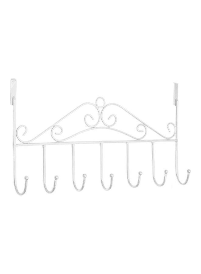 Bag Towel Coat Clothes Hat Over Door Hanger 7-Hook Bathroom Hanging Rack Holder White 20*10*20cm - v1604759133/N41900069A_1