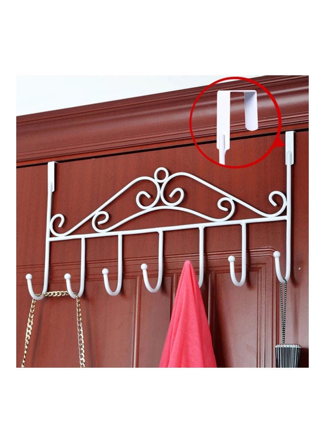 Bag Towel Coat Clothes Hat Over Door Hanger 7-Hook Bathroom Hanging Rack Holder White 20*10*20cm - v1604759133/N41900069A_6