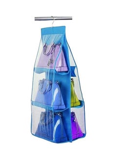 Generic 6 Pocket Clear Purse Handbags Organizer Door Closet Shelf Hanging Storage Bag Blue 20*10*20cm  - Image 1