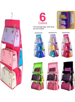 Generic 6 Pocket Clear Purse Handbags Organizer Door Closet Shelf Hanging Storage Bag Blue 20*10*20cm  - Image 2