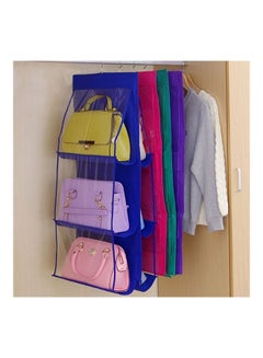 Generic 6 Pocket Clear Purse Handbags Organizer Door Closet Shelf Hanging Storage Bag Blue 20*10*20cm  - Image 5