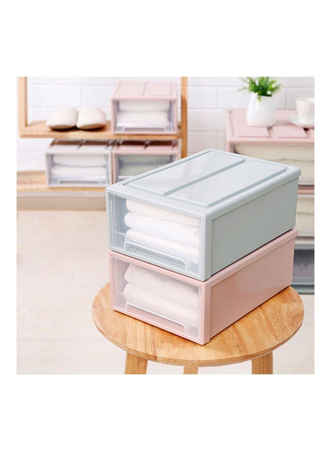 Household Plastic Transparent Stackable Drawer Storage Box Container Organizer Beige 20*10*20cm - Image 5