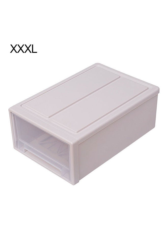 Household Plastic Transparent Stackable Drawer Storage Box Container Organizer Beige 20*10*20cm - Image 1