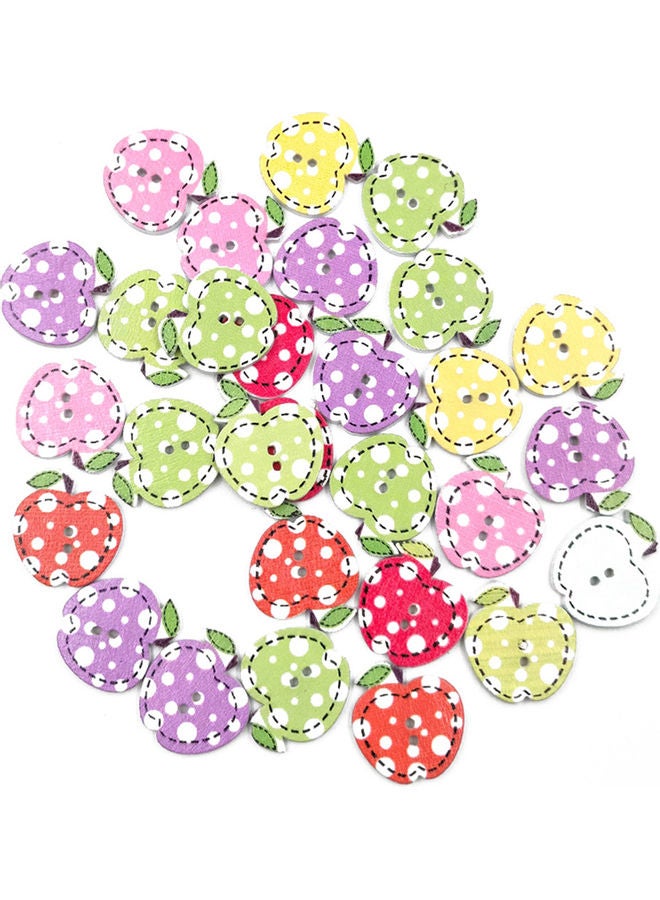 50Pcs Mini Apple Fruit Wooden Buttons Sewing Scrapbook Cards Art Craft DIY Decor Random Color 20*10*20cm  - Image 3