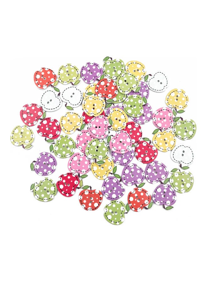 50Pcs Mini Apple Fruit Wooden Buttons Sewing Scrapbook Cards Art Craft DIY Decor Random Color 20*10*20cm  - Image 4