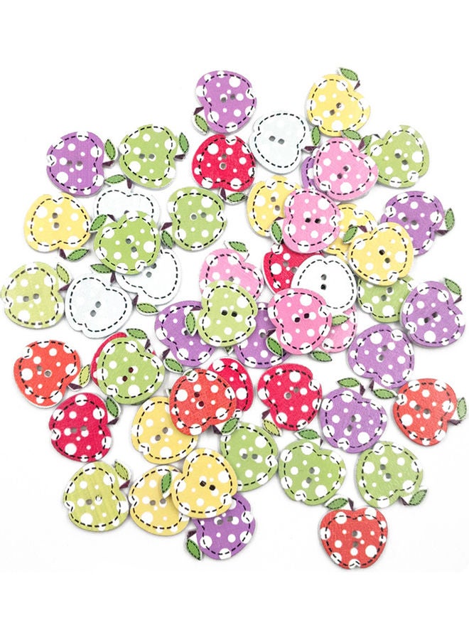 50Pcs Mini Apple Fruit Wooden Buttons Sewing Scrapbook Cards Art Craft DIY Decor Random Color 20*10*20cm  - Image 5