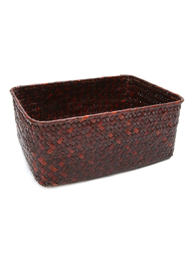 Handmade Straw Dried Flower Fruit Pot Basket Rattan Box Candy Earphone Organizer Coffee 20*10*20cm - Image 1