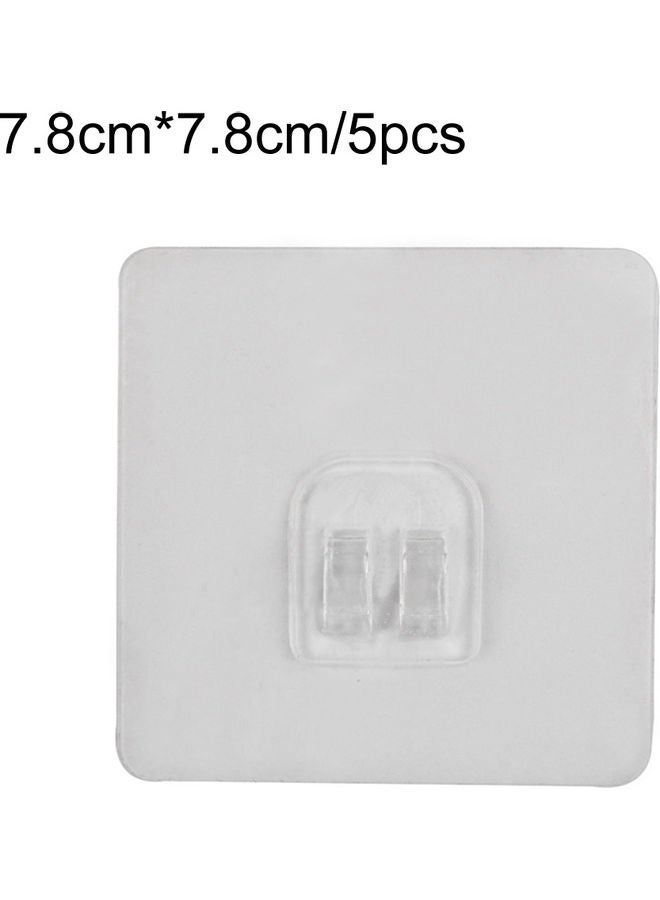 5Pcs Transparent Non-Trace Wall Hook Hanger Home Bathroom Kitchen Organizer multicolor 20*10*20cm - Image 1