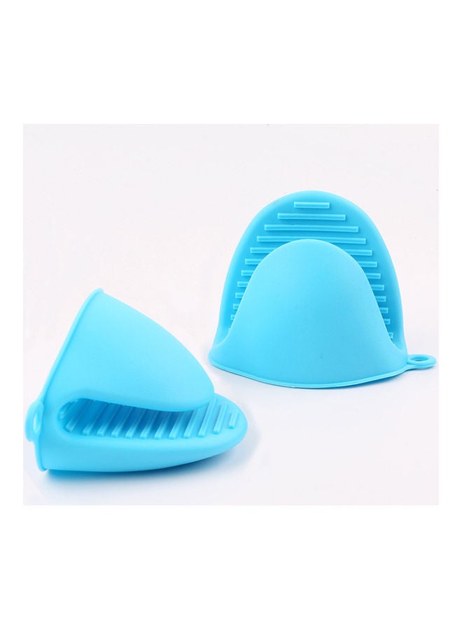 Generic A Pair of Thick Oven Pinch Mitts, Heat Resistant Anti-Scald Gloves for Cooking Pinch Grips, Pot Holder and Potholder for Kitchen, Food-Grade Silicone blue 15*5*10cm  - Image 2
