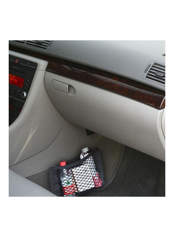 Car Seat Storage Mesh Organizer Mesh Cargo Net Sticker Organizer Pouch Bag for Car Black 26*2*24cm - Image 5