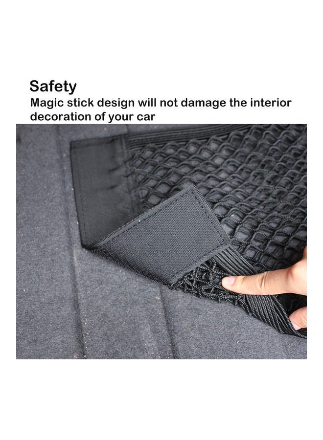 Car Seat Storage Mesh Organizer Mesh Cargo Net Sticker Organizer Pouch Bag for Car Black 26*2*24cm - Image 4