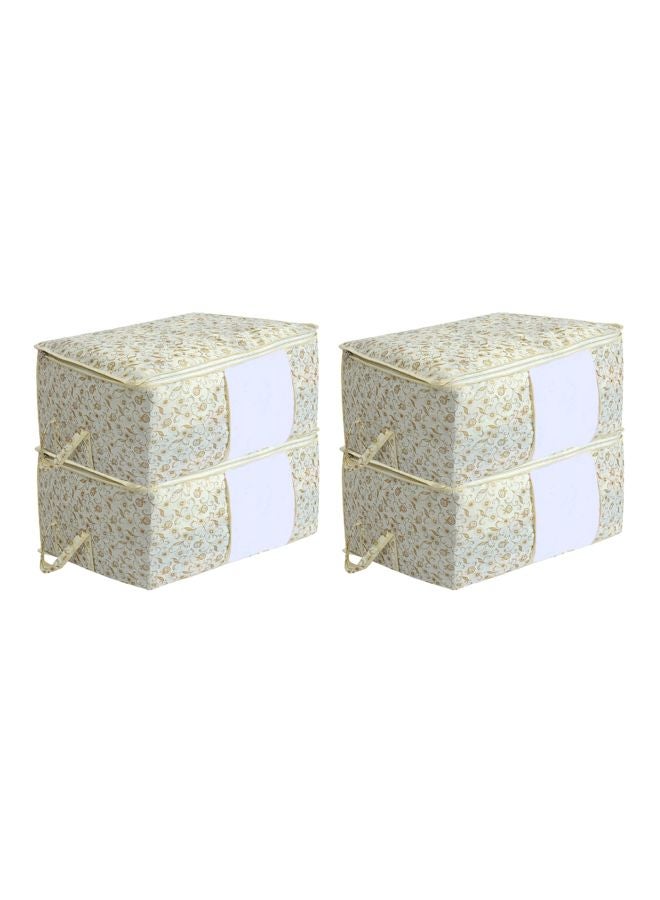 Kuber Industries 4-Piece Non-Woven Underbed Storage Bag Set Beige 64x32x47cm  - Image 1