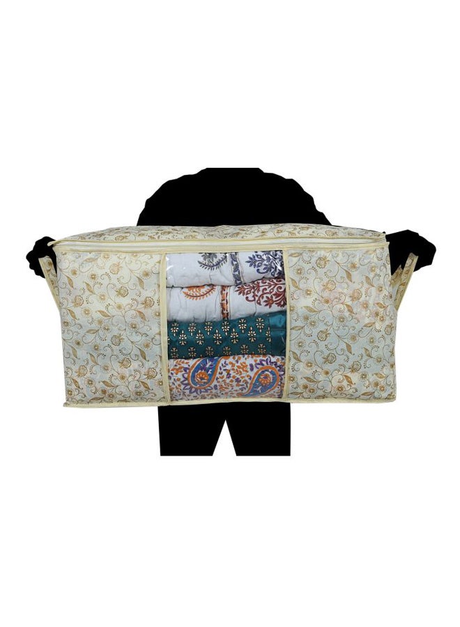 Kuber Industries 4-Piece Non-Woven Underbed Storage Bag Set Beige 64x32x47cm  - Image 5