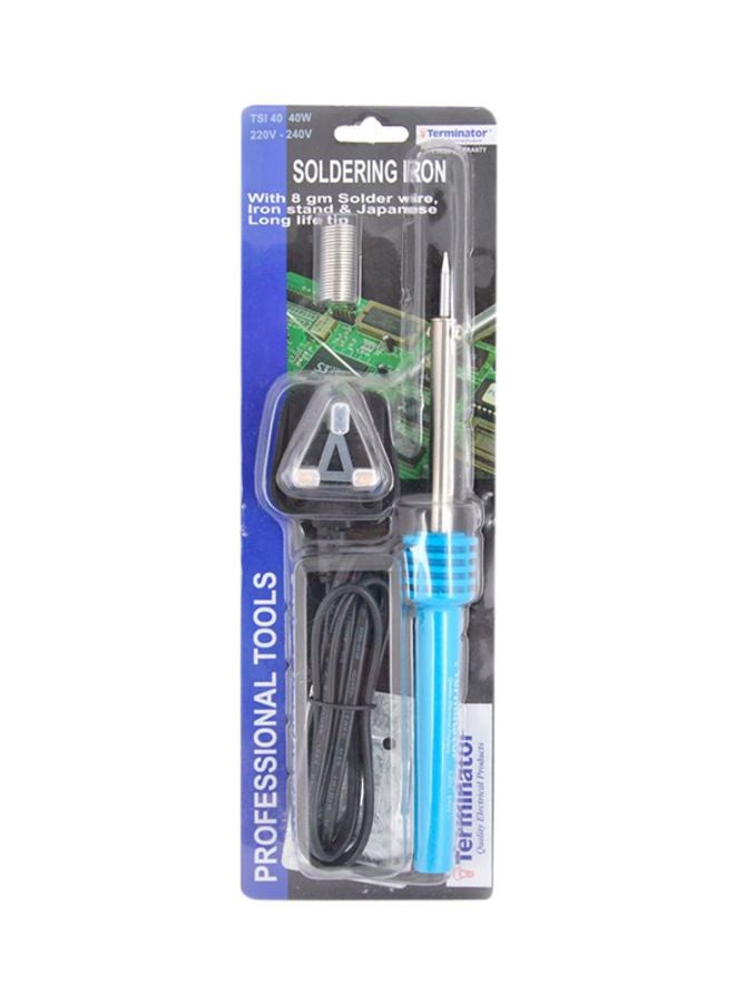 Terminator Soldering Iron With Solder Wire Blue/Silver/Black  - Image 2