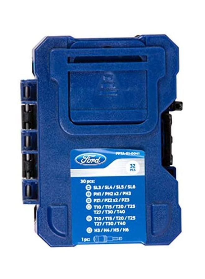 Ford - 32-Piece Screwdriving Bits Set Black/Silver - Image 1