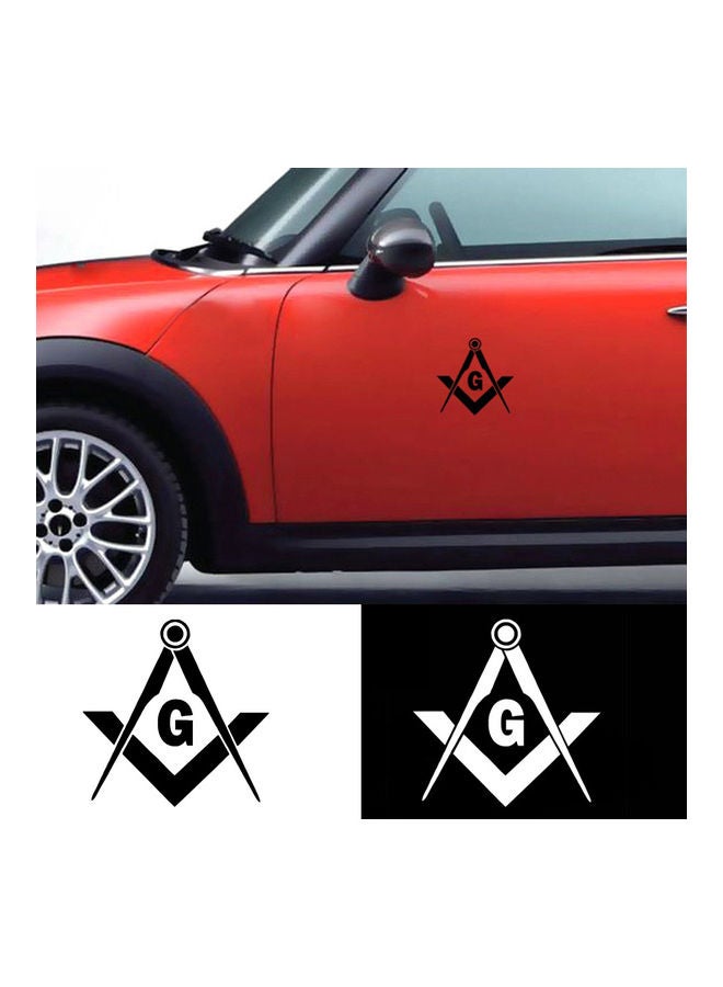 "ملصق مربع الشكل بتصميم عصري على شكل بوصلة عليها عبارة "Masonic Freemason" لديكور السيارة والشاحنة" - Image 2