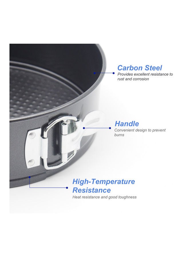 9-Inch Cake Pan with Non-stick Bottom Round Cake Pan Springform Cake Tins Baking Tool for Birthday Cake Party Dessert Restaurant Kitchen Gadgets Dishwasher Safe Black 24*8*24cm - Image 2