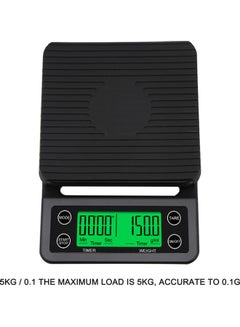 Accurate Electric Kitchen Scale,Coffee Scale with Timer High-precision Kitchen Scale Mini Electronic Platform Scale Food Weighing Scale 5kg/0.1 Black 23*5*15cm