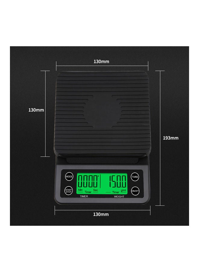 Generic - Accurate Electric Kitchen Scale,Coffee Scale with Timer High-precision Kitchen Scale Mini Electronic Platform Scale Food Weighing Scale 5kg/0.1 Black 23*5*15cm - Image 1