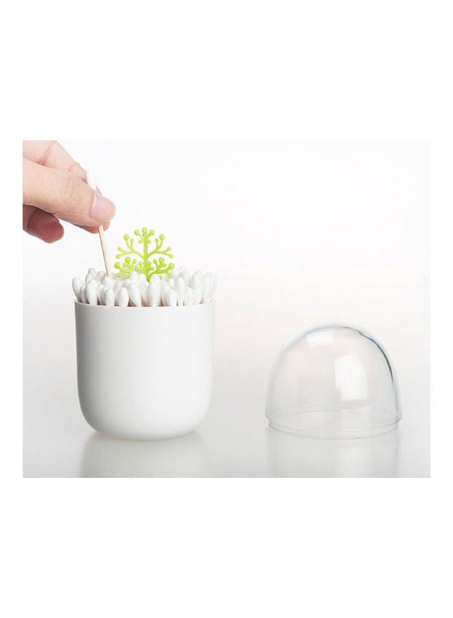 Dustproof Table Decorative Toothpick Cotton Swab Storage Box Style:Plant cactus white 11*11*11cm - Image 2