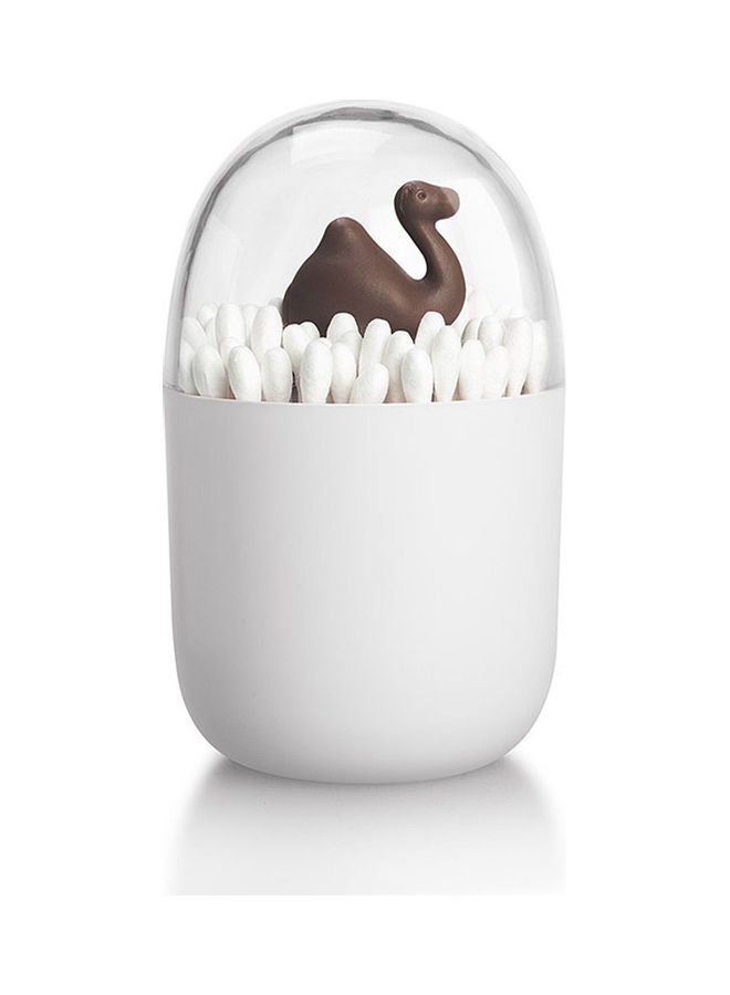 Dustproof Table Decorative Toothpick Cotton Swab Storage Box Style:Plant cactus white 11*11*11cm - Image 5