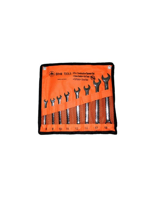 8-Piece Combination Spanner Set Silver 20cm