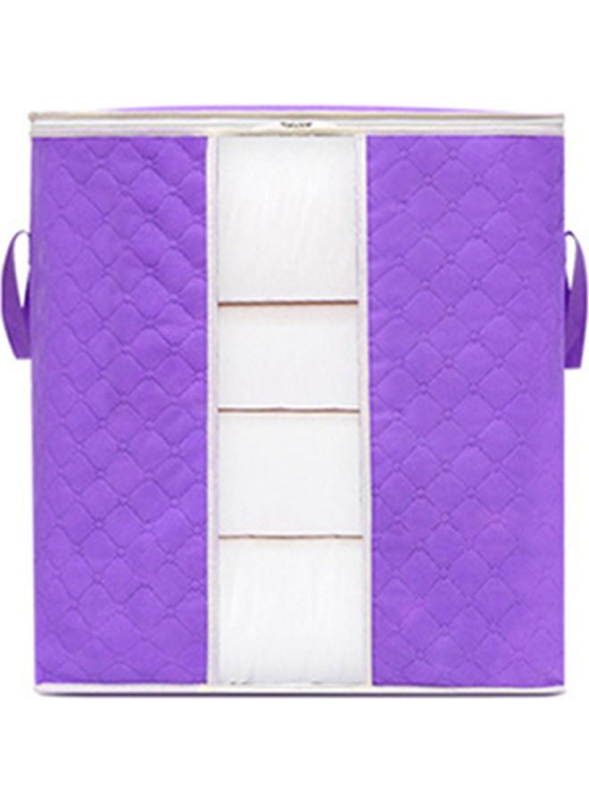 Large Clothes Storage Box with Cap Moistureproof Non-woven Bag Quilt Luggage Sundries Organizer purple 28*28*28cm - Image 1