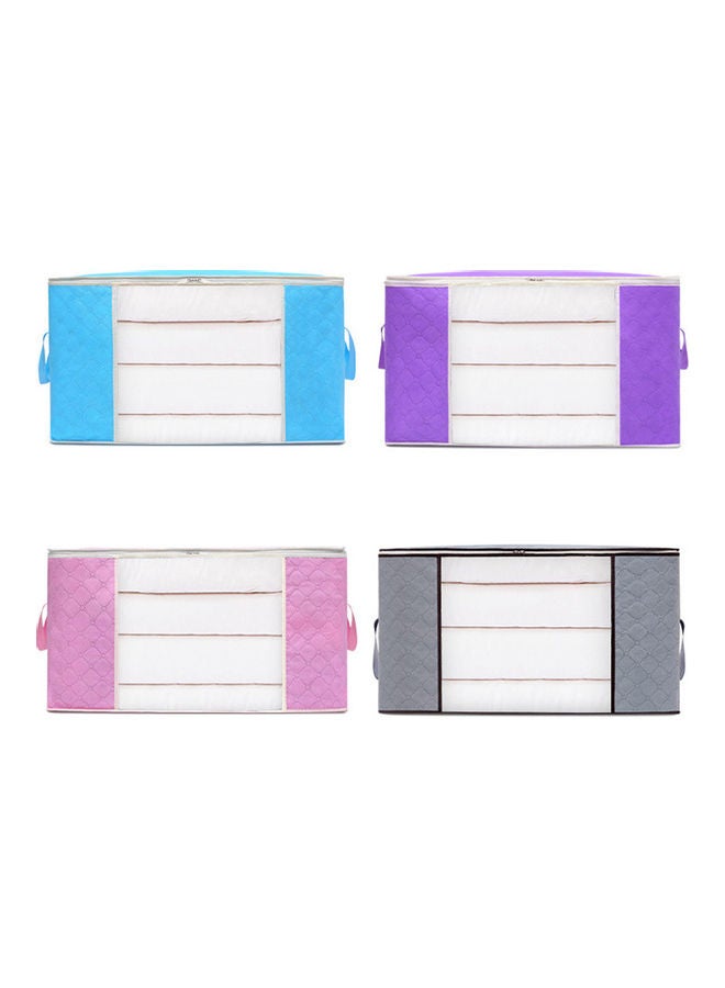 Large Clothes Storage Box with Cap Moistureproof Non-woven Bag Quilt Luggage Sundries Organizer purple 28*28*28cm - Image 3