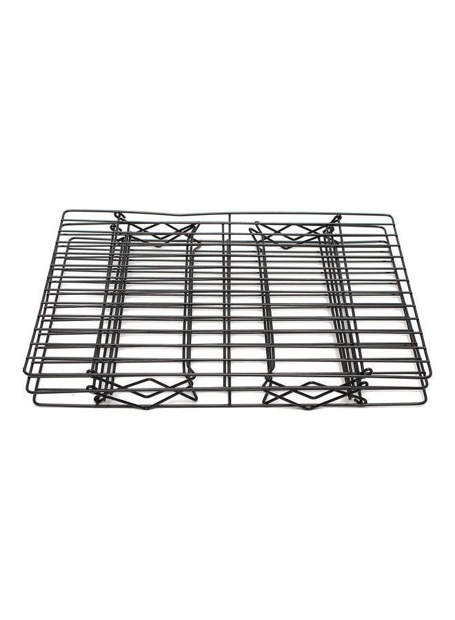 Generic - Cooling Rack 3 Layers Stackable Saving Space Cake Stand Black 35*5.5*25cm - Image 1