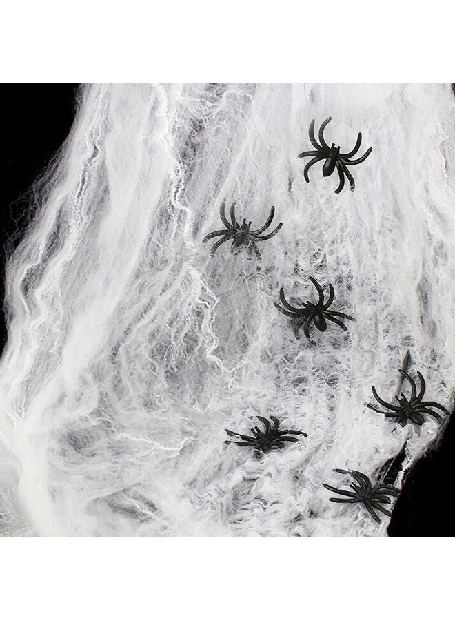 Realistic Stretchy Cobweb Spider Web Halloween Party White 20 x 10 x 20cm