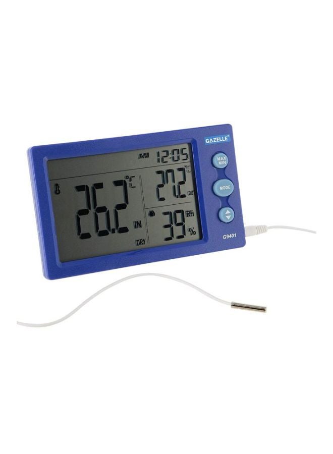 Gazelle Big Digit Temperature Humidity Meter Blue/Clear - Image 3