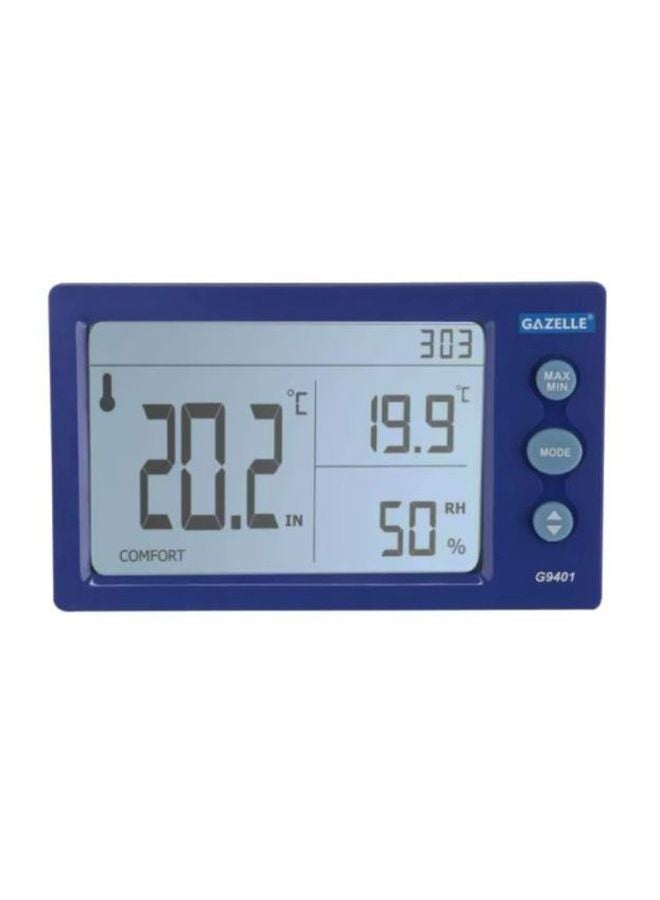 Gazelle Big Digit Temperature Humidity Meter Blue/Clear - Image 2