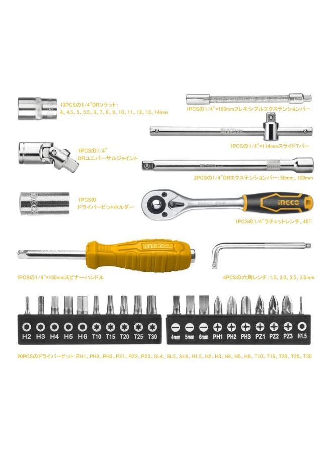 INGCO 45-Piece Socket Set Multicolour - Image 2