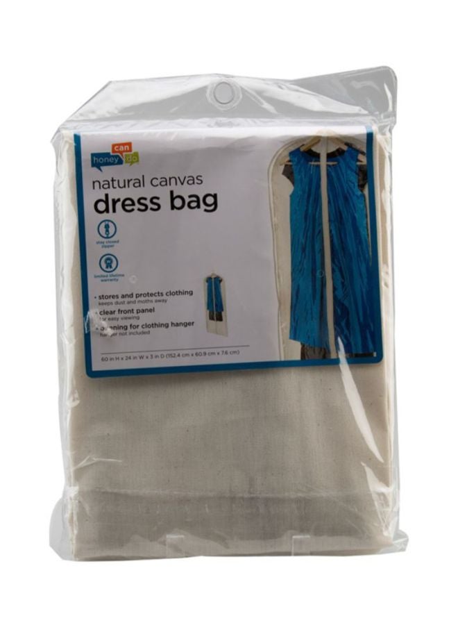 Honey Can Do - Natural Canvas Dress Bag Cream/Clear 3x24x60inch - Image 1