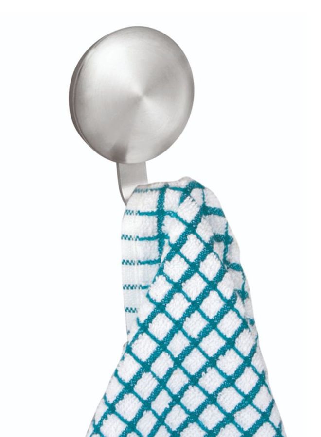 إنترديزاين طقم 2 قطعة من خطافات ذاتية اللصق فورما فضي 2x1.25x3بوصة - Image 2